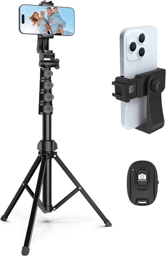 64” Tripod for Cell Phone with Remote 